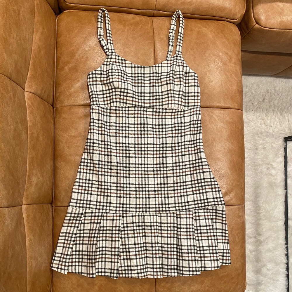 Hollister Plaid Pleated Mini Dress XXS
